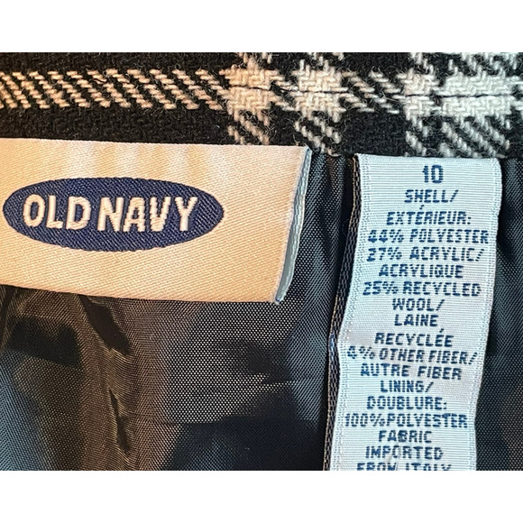 3-FOR-$30 Y2K Old Navy Sz 10 Plaid Mini Skirt 15"L Wool Blend Schoolgirl Preppy - Picture 6 of 8